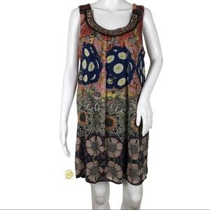 NWT Desigual Women's Ruffle Mini Dress Multicolor Floral Sz 42